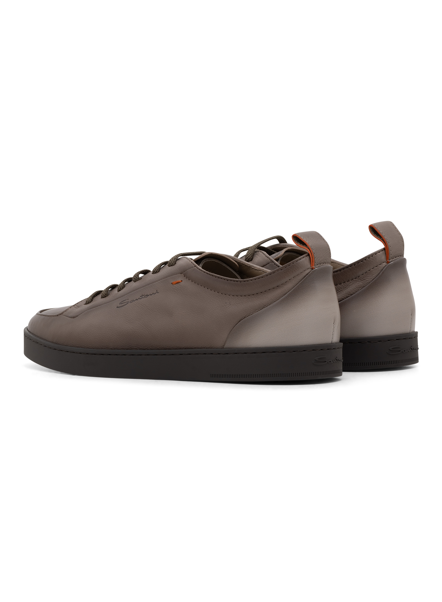 Off-Duty sneaker van leer | TAUPE