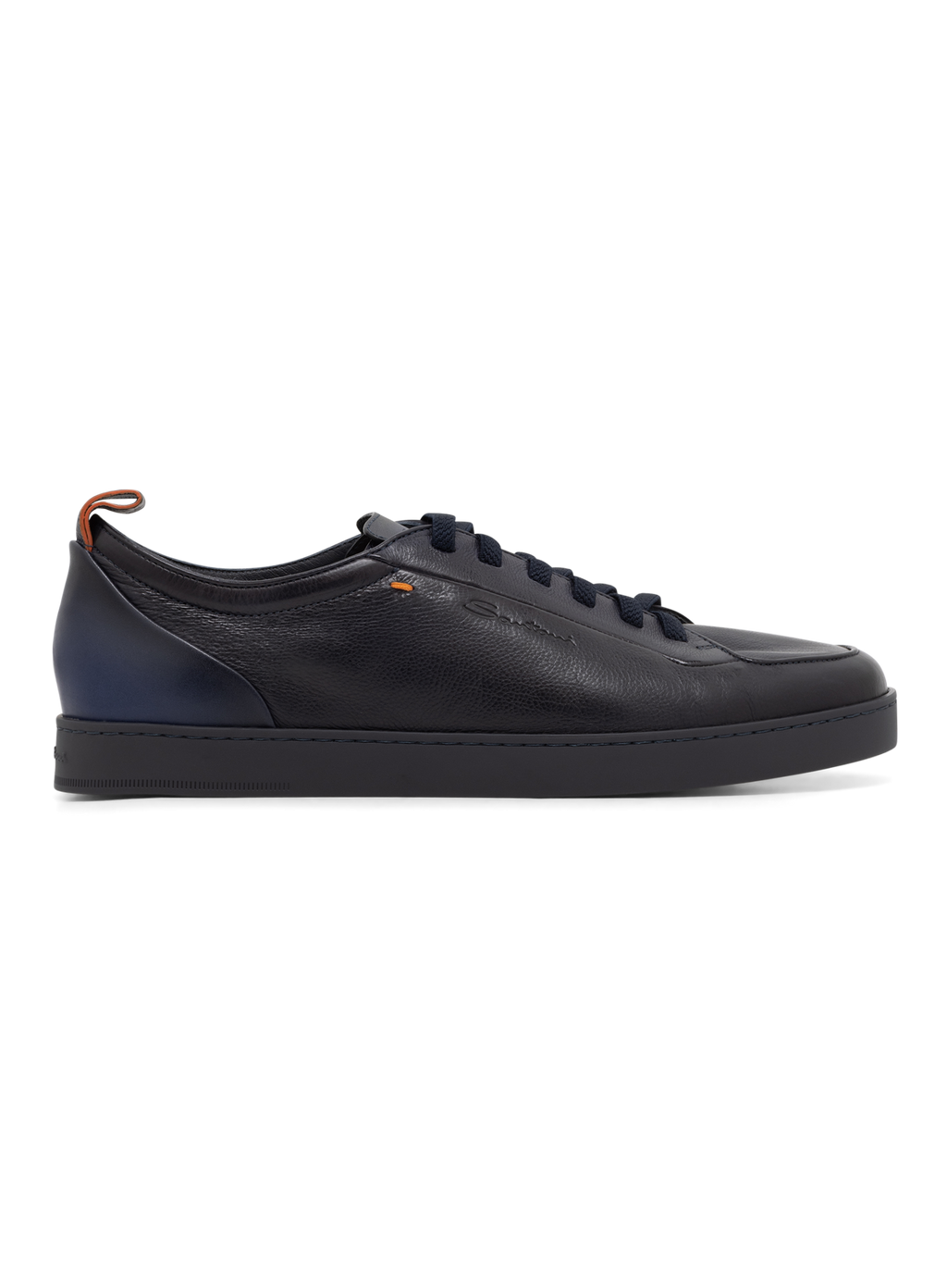 Off-Duty sneaker van leer | BLUE NAVY