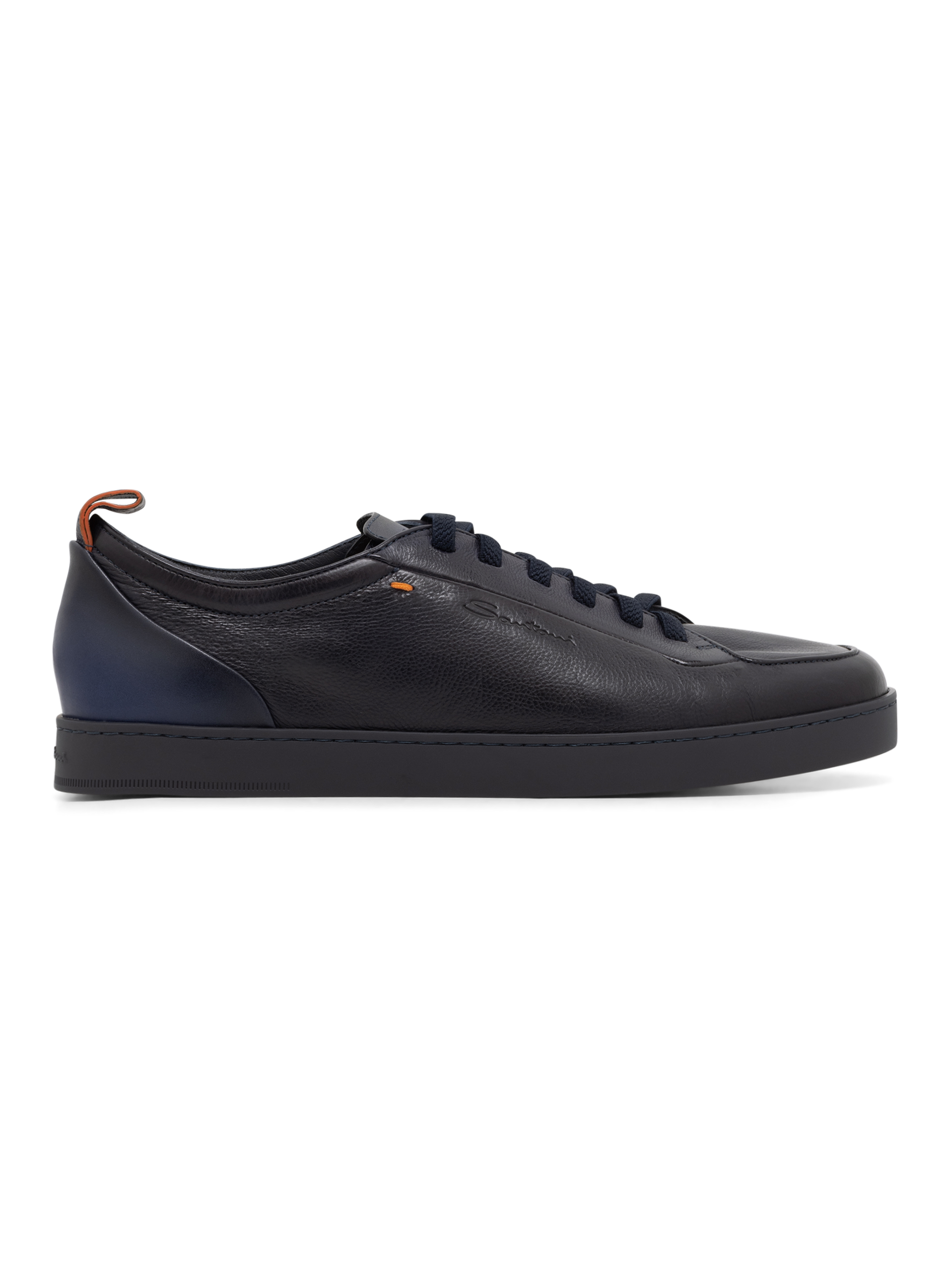 Off-Duty sneaker van leer | BLUE NAVY