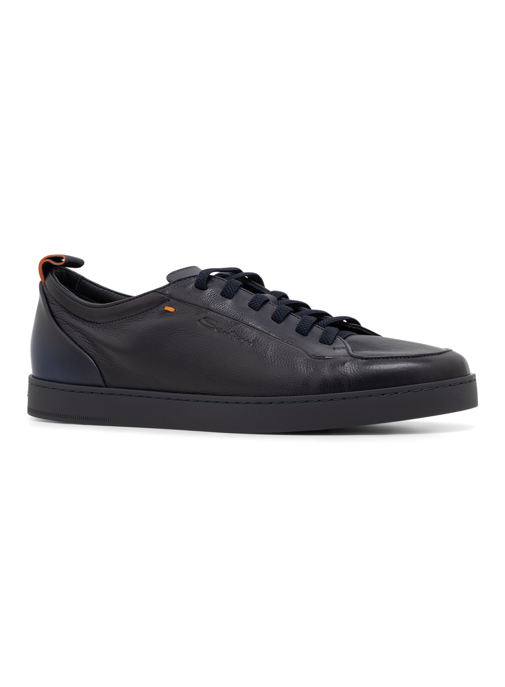 Off-Duty sneaker van leer | BLUE NAVY