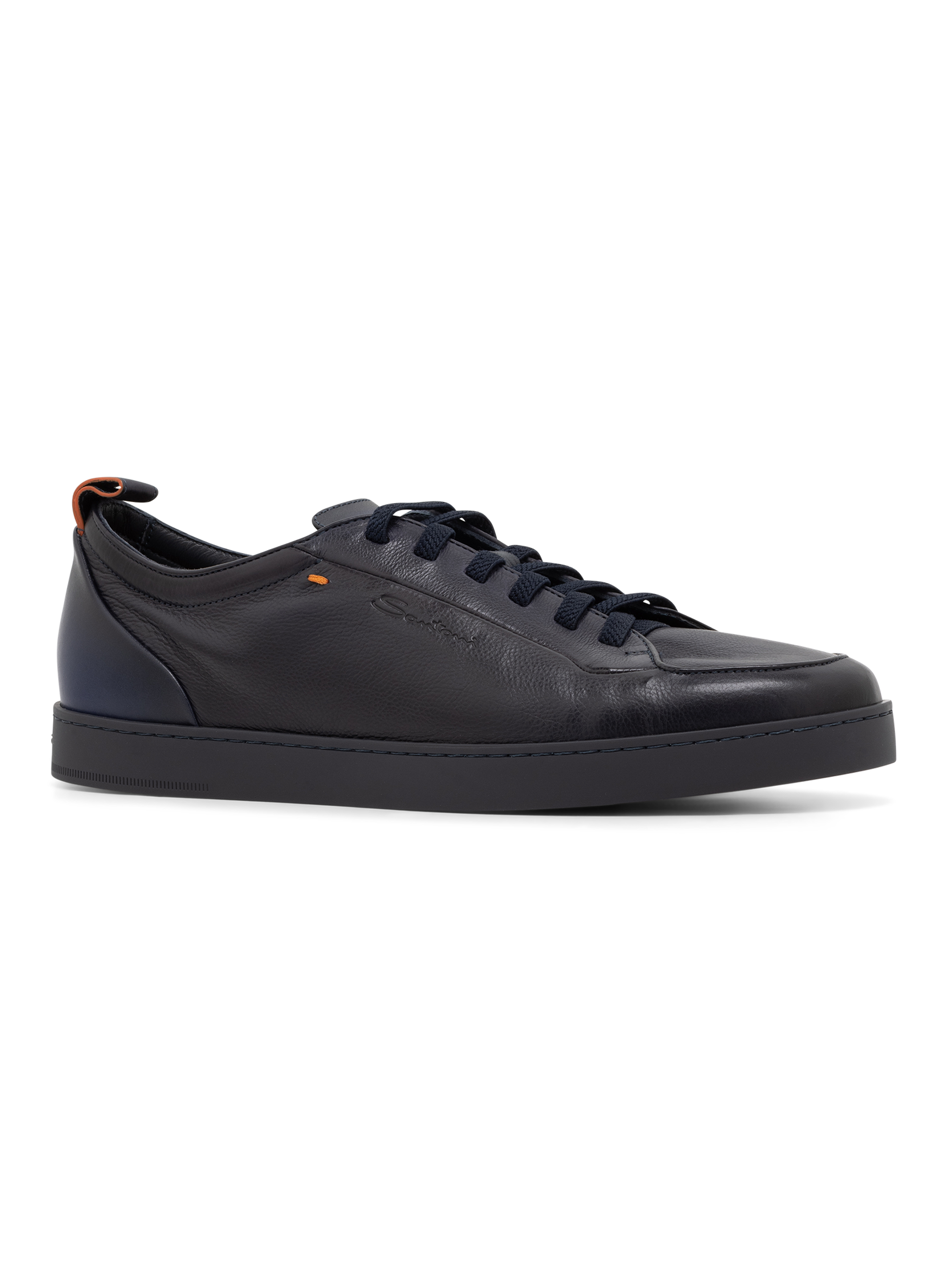 Off-Duty sneaker van leer | BLUE NAVY