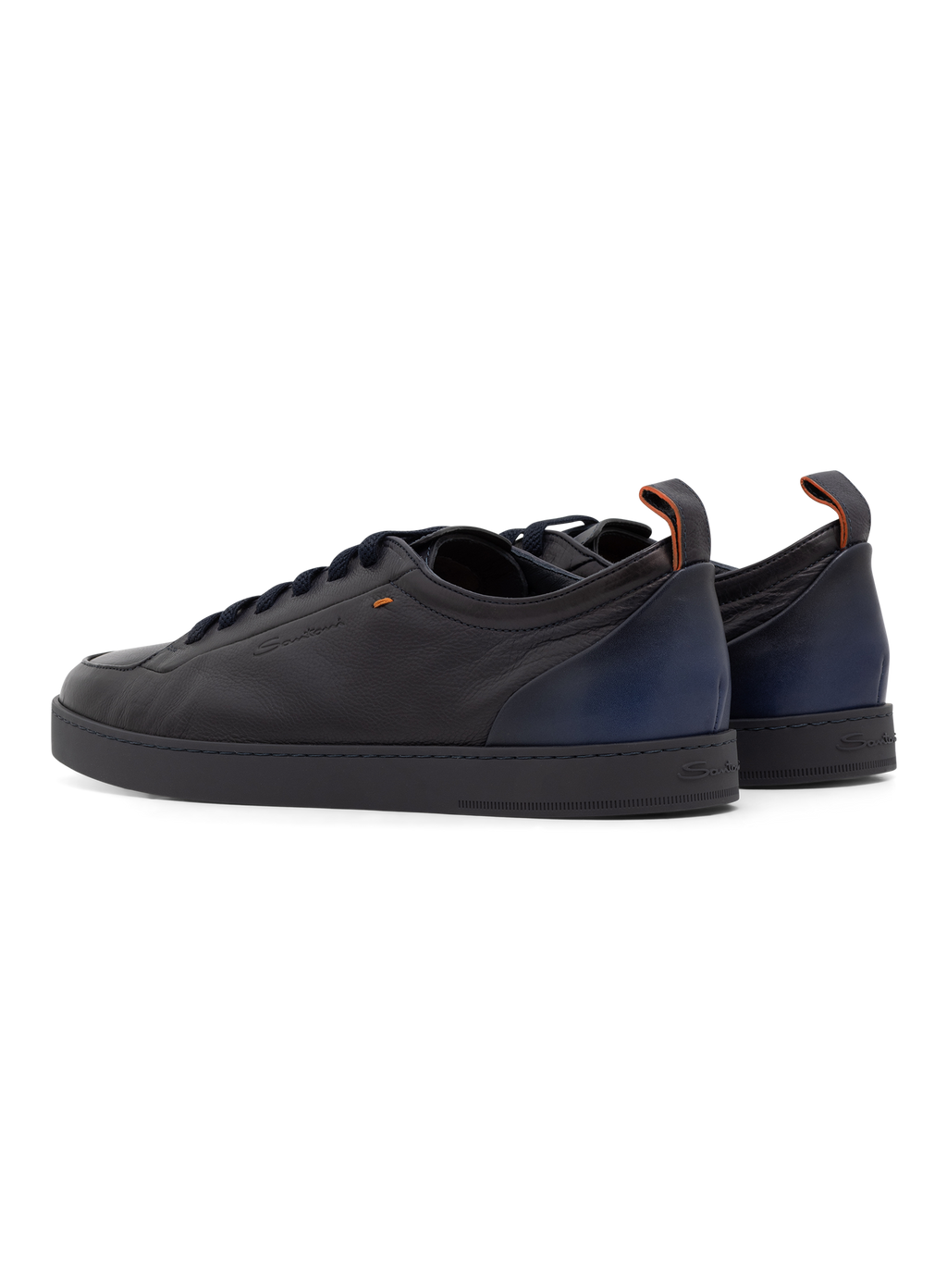 Off-Duty sneaker van leer | BLUE NAVY