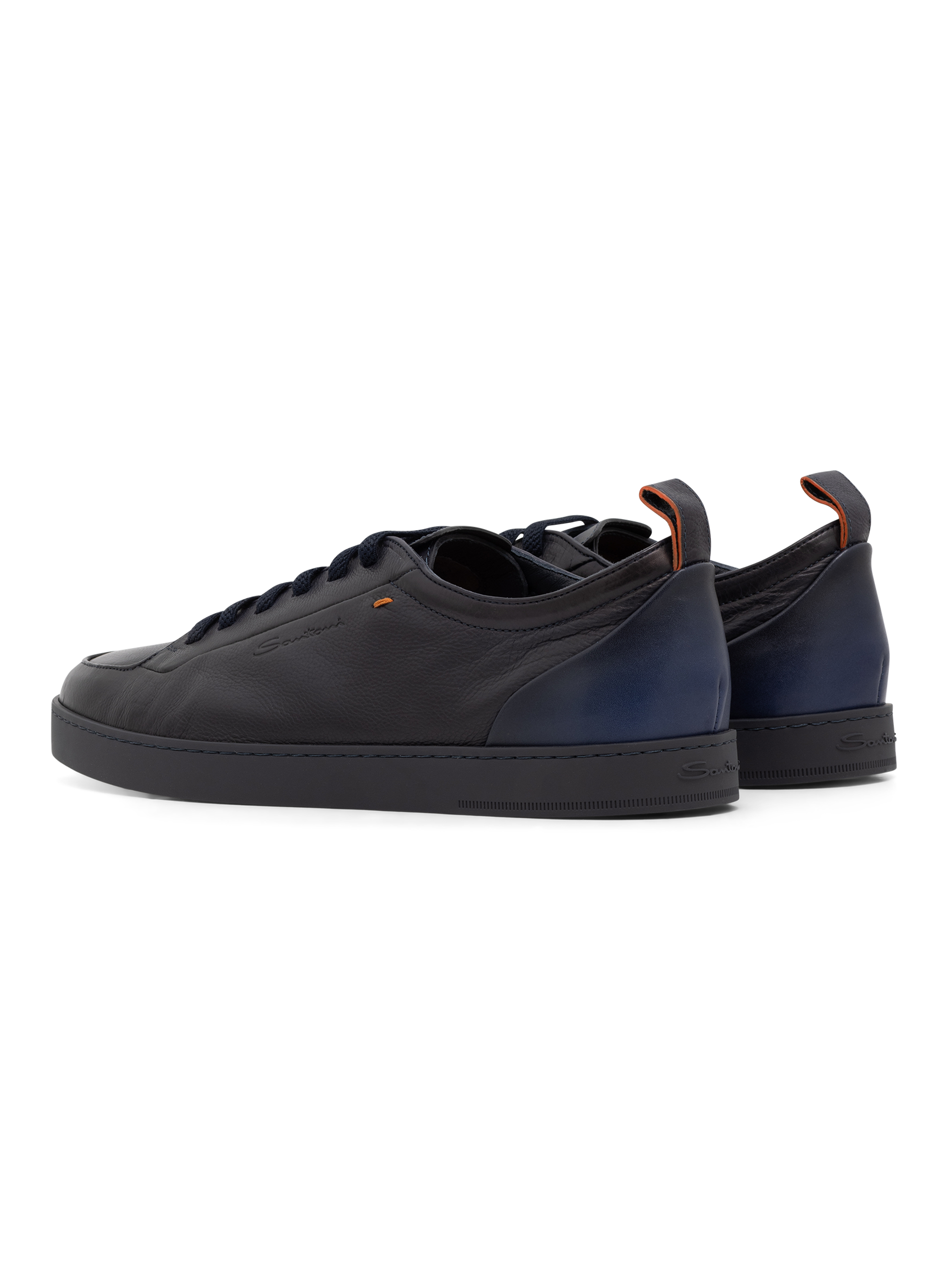 Off-Duty sneaker van leer | BLUE NAVY