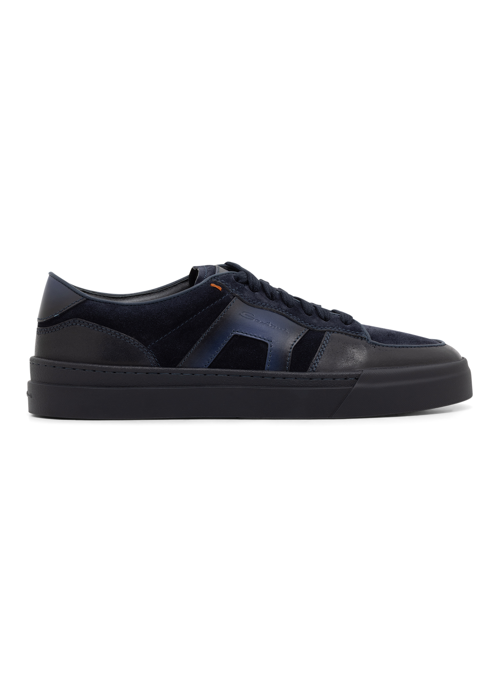DBS Sport sneakers van leer met suède details | BLUE NAVY