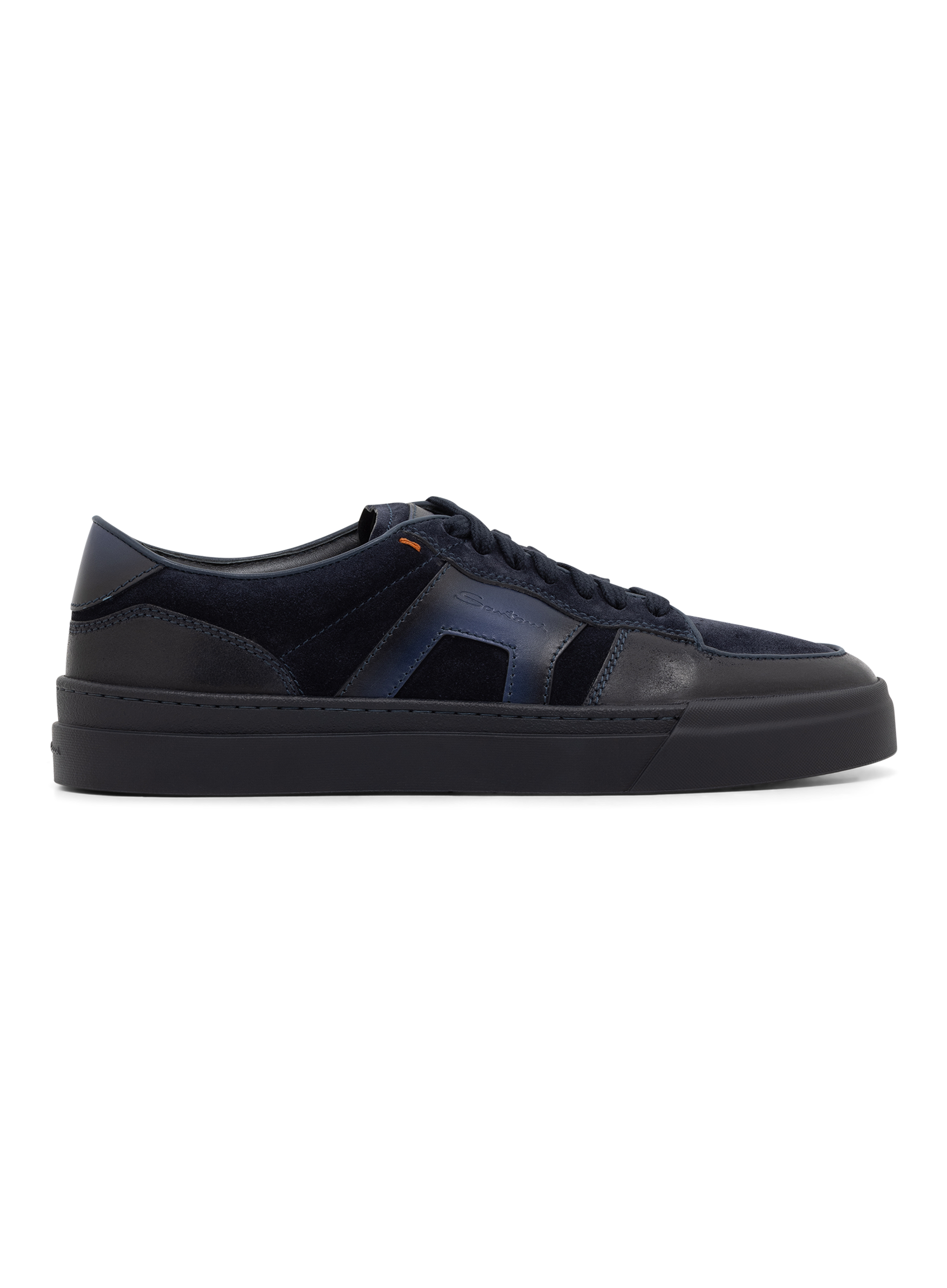 DBS Sport sneakers van leer met suède details | BLUE NAVY