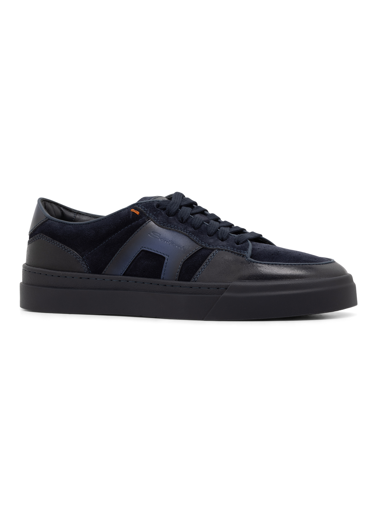 DBS Sport sneakers van leer met suède details | BLUE NAVY