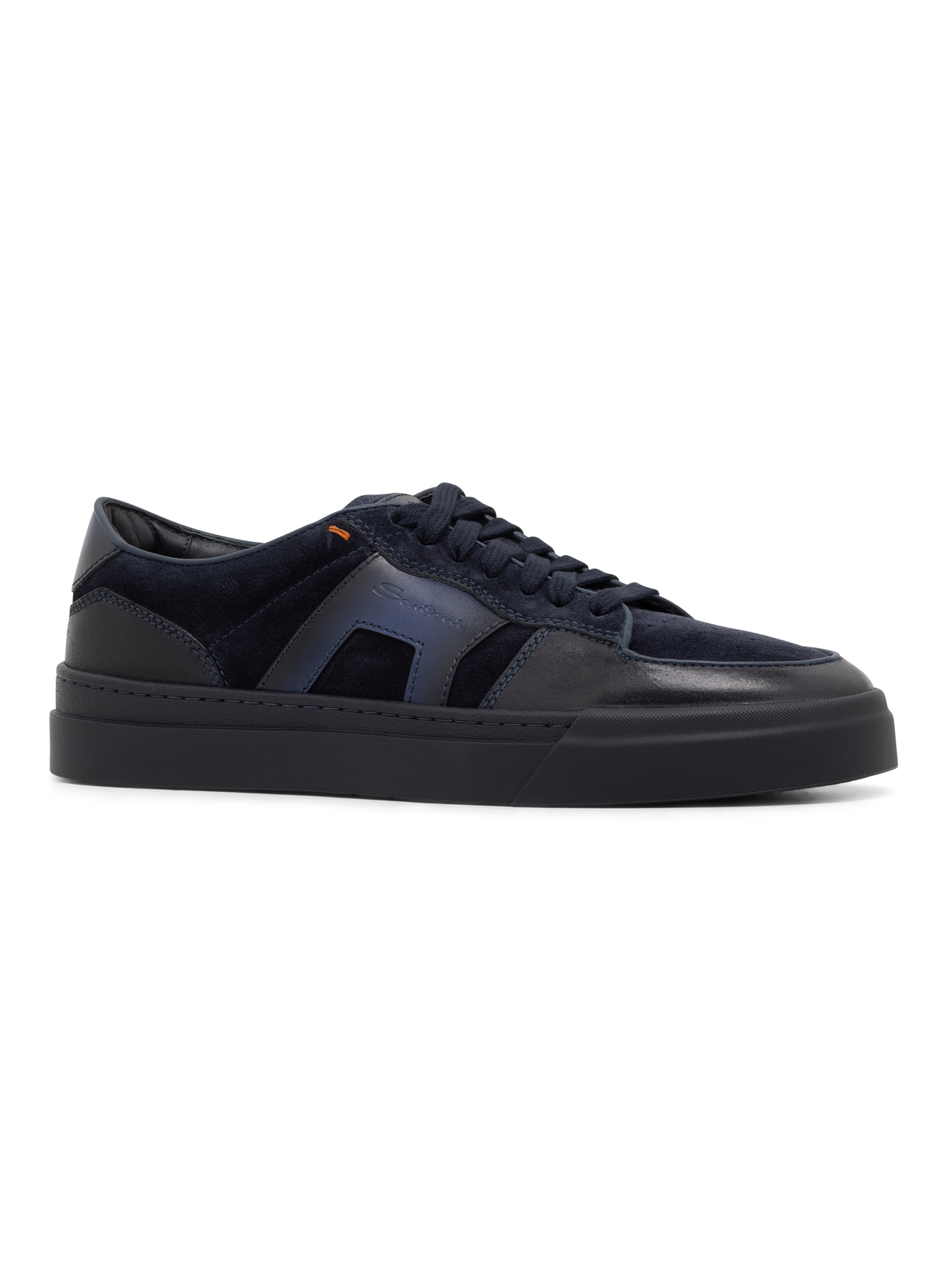 DBS Sport sneakers van leer met suède details | BLUE NAVY