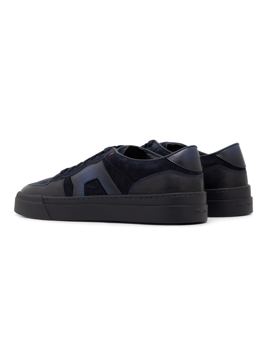 DBS Sport sneakers van leer met suède details | BLUE NAVY