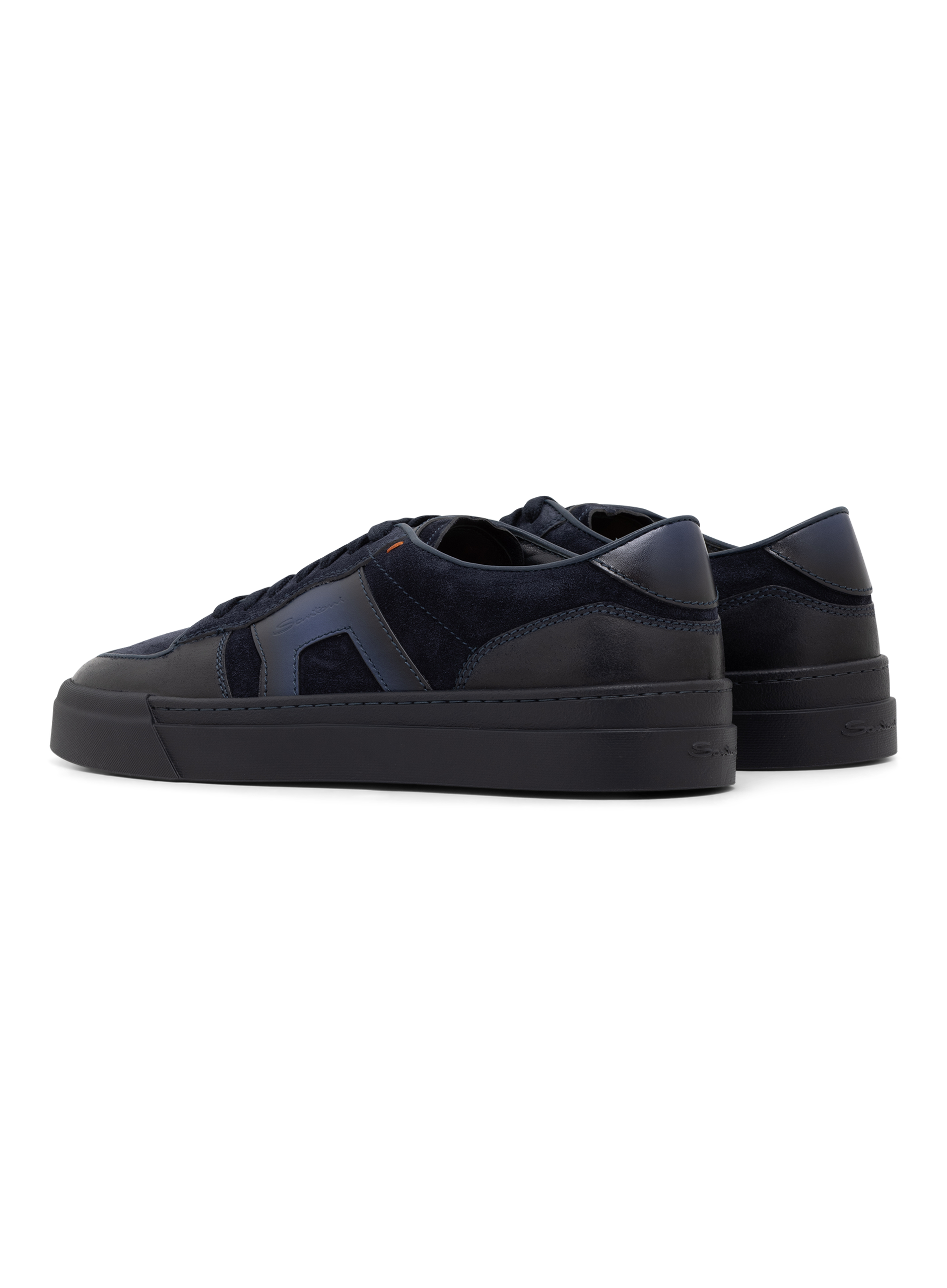 DBS Sport sneakers van leer met suède details | BLUE NAVY