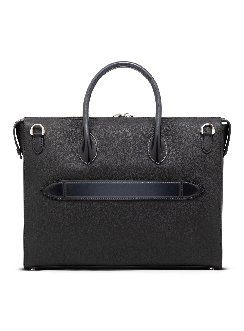 Laptoptas van leer met schouderriem | BLUE NAVY