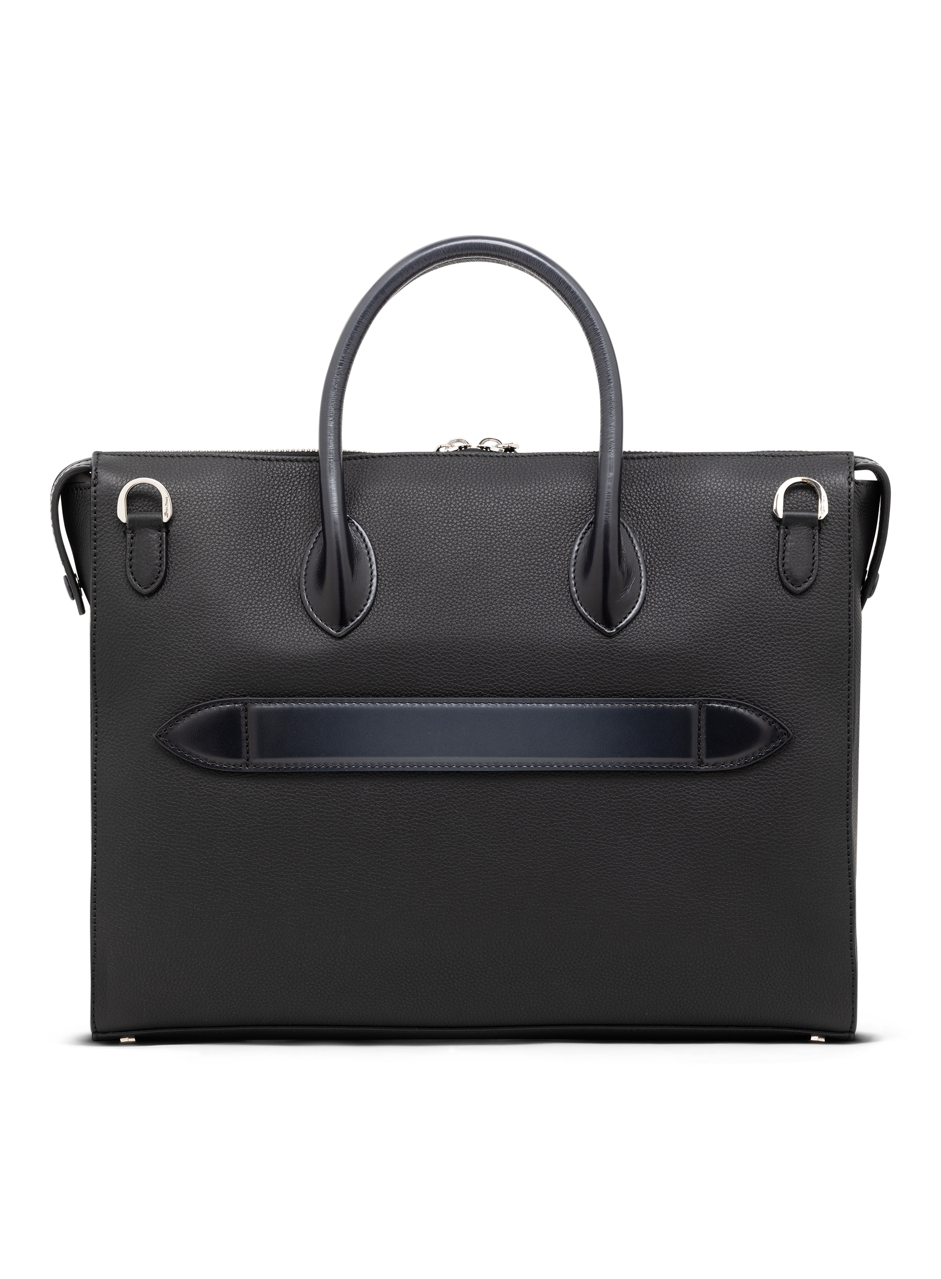 Laptoptas van leer met schouderriem | BLUE NAVY