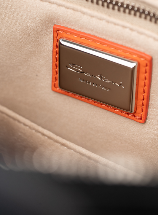 Leather laptop bag with shoulder strap