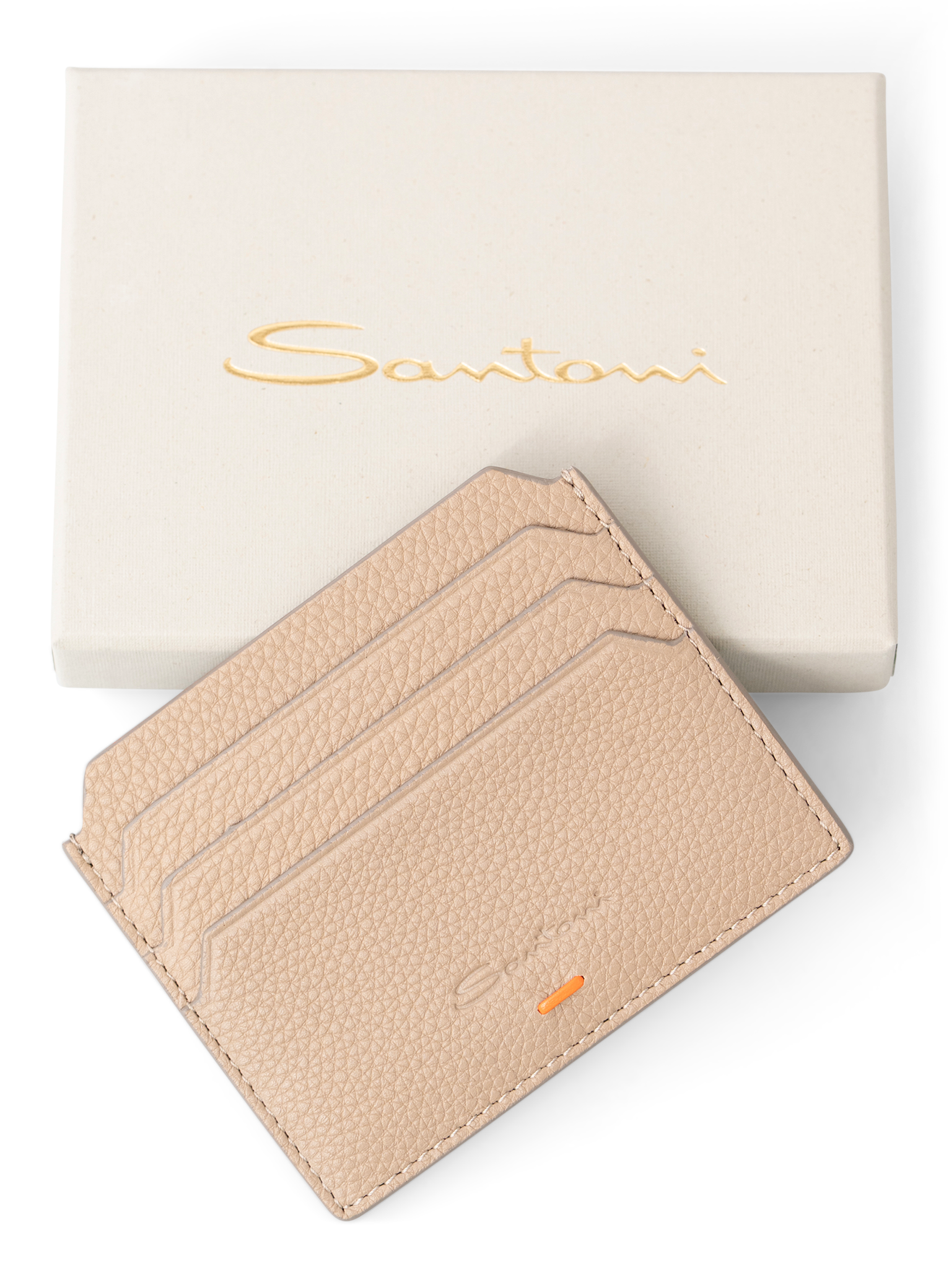 Card holder van leer | TAUPE