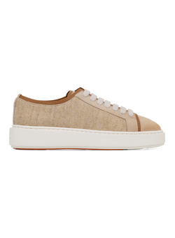 Sneakers in suède wol leer | Beige