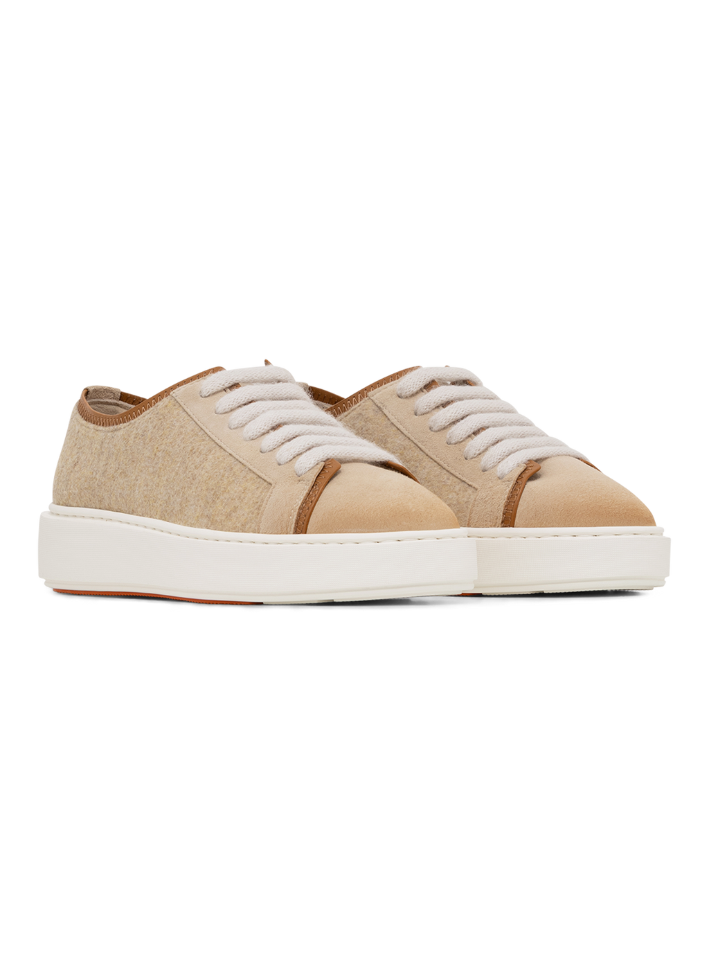 Sneakers in suède wol leer | Beige