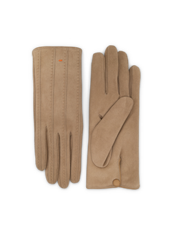 Handschoenen in suède cashmere | Beige-Bruin