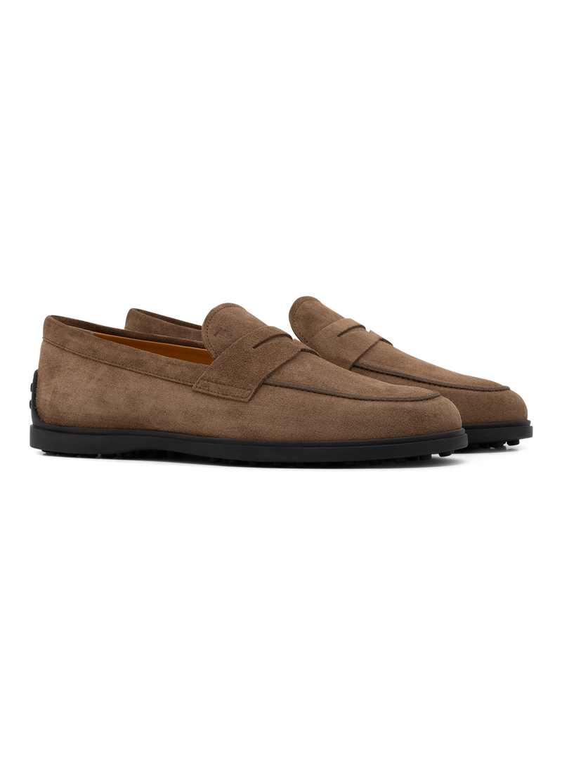 Penny loafers van suède | Beige-Bruin