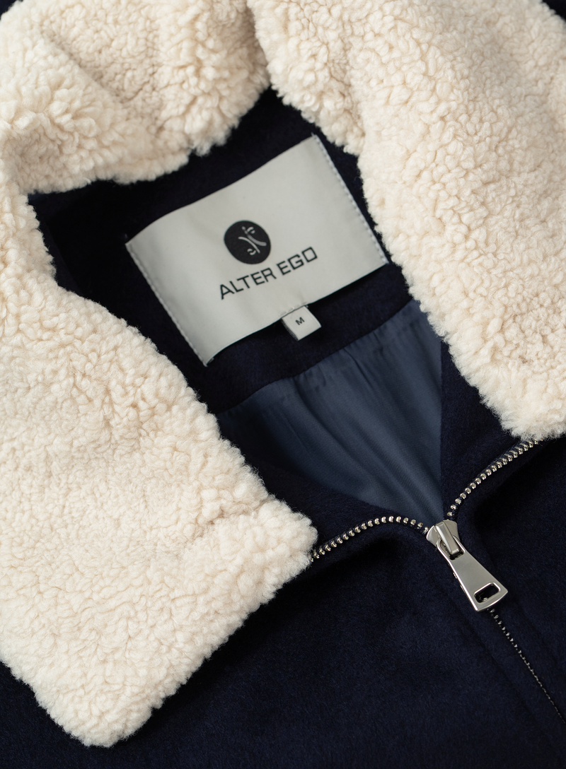 Bomberjack in wol | FULL_WIDTH | BLUE NAVY