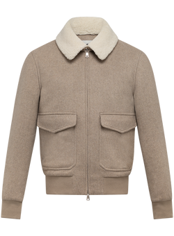 Bomber da uomo in lana | Beige