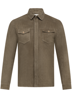 Overshirt in suède | Groen