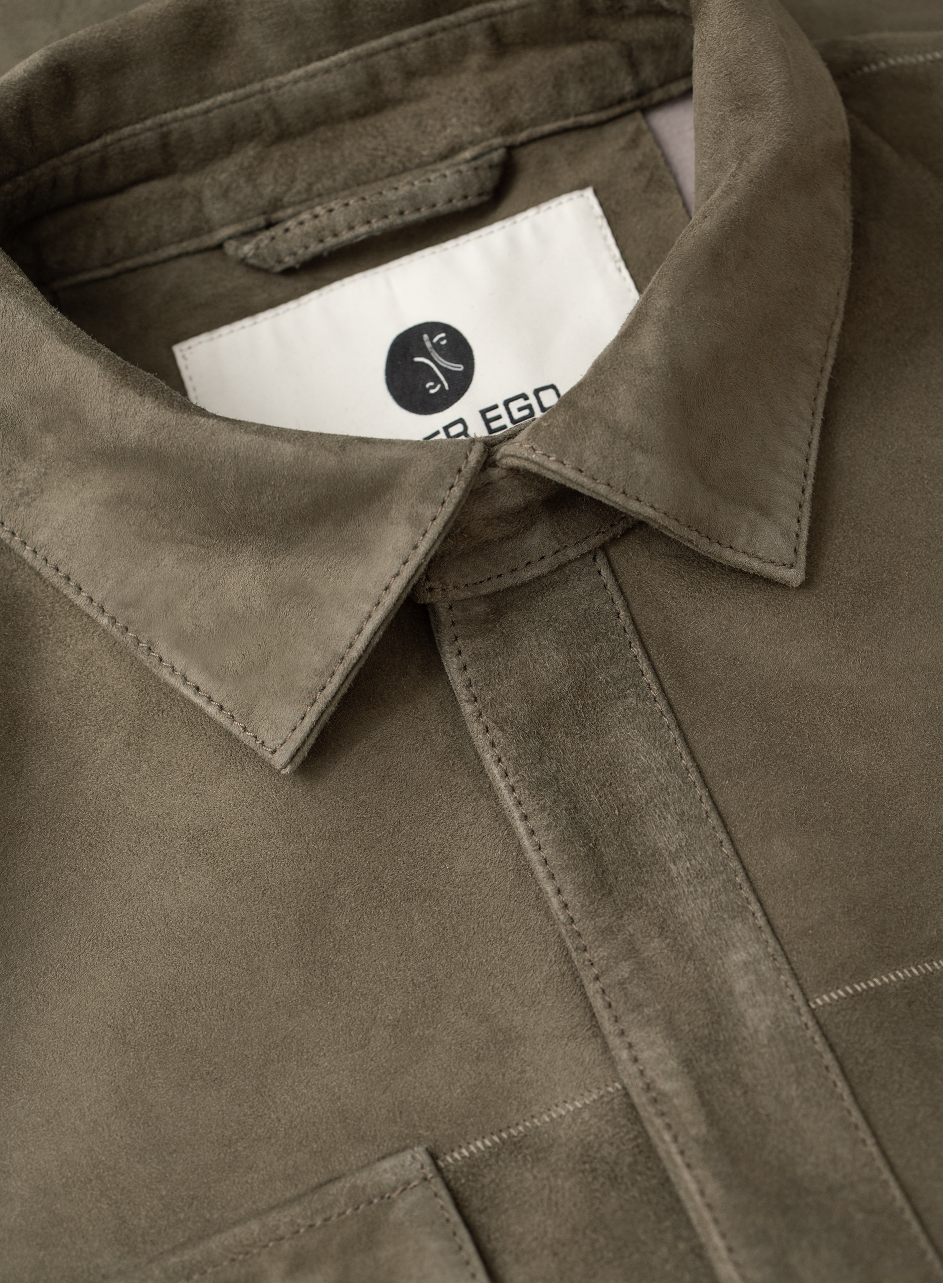 Overshirt in suède | FULL_WIDTH | Groen