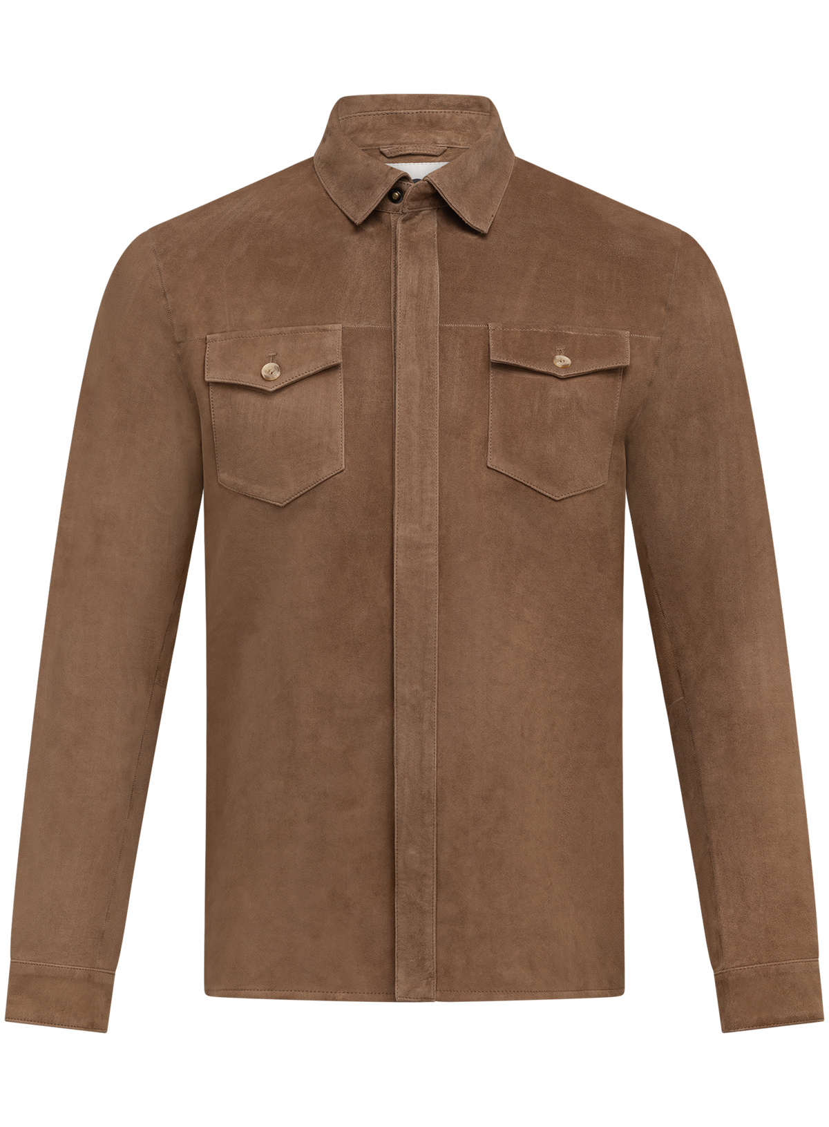 Overshirt in suède | Bruin