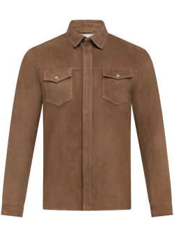 Overshirt in suède | Bruin
