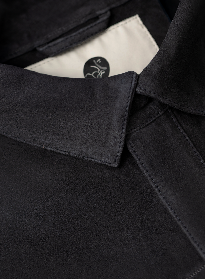 Overshirt in suède | FULL_WIDTH | BLUE NAVY