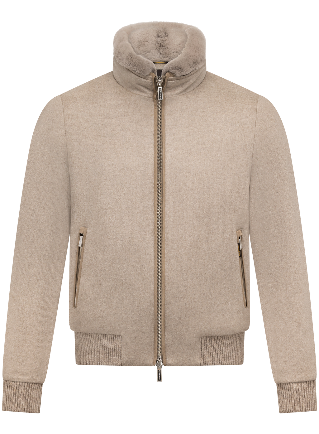 Bomberjack in cashmere | Beige