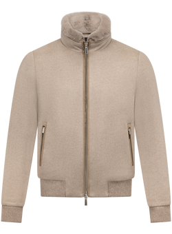 Bomberjack in cashmere | Beige