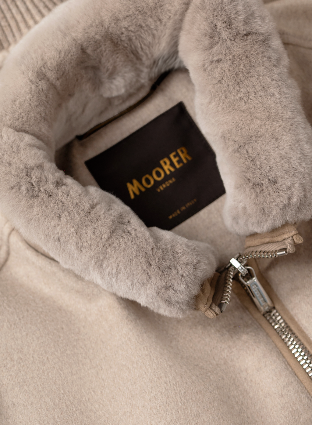 Bomberjack in cashmere | FULL_WIDTH | Beige