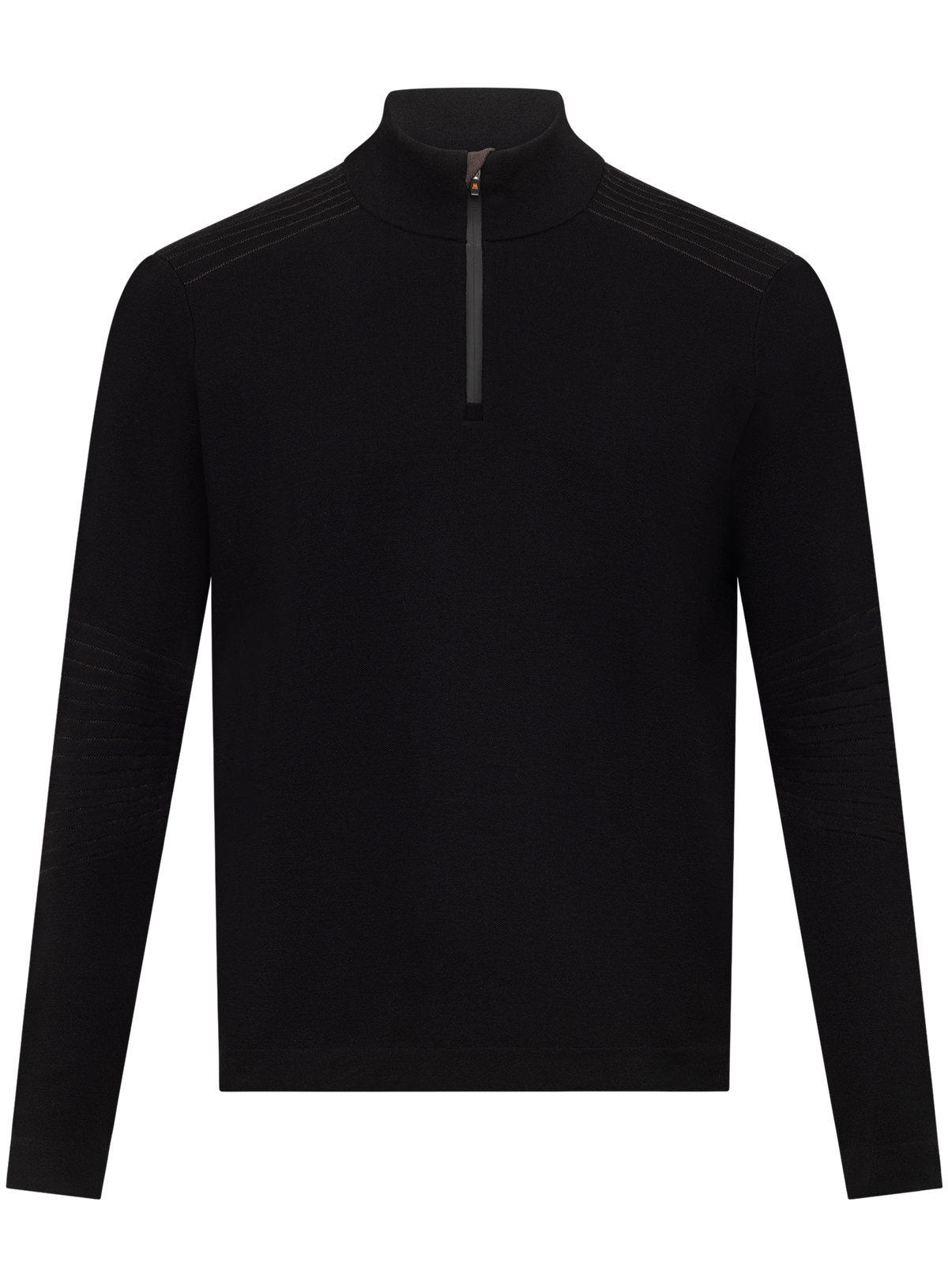 Half-zip vest in wol stretch | Zwart
