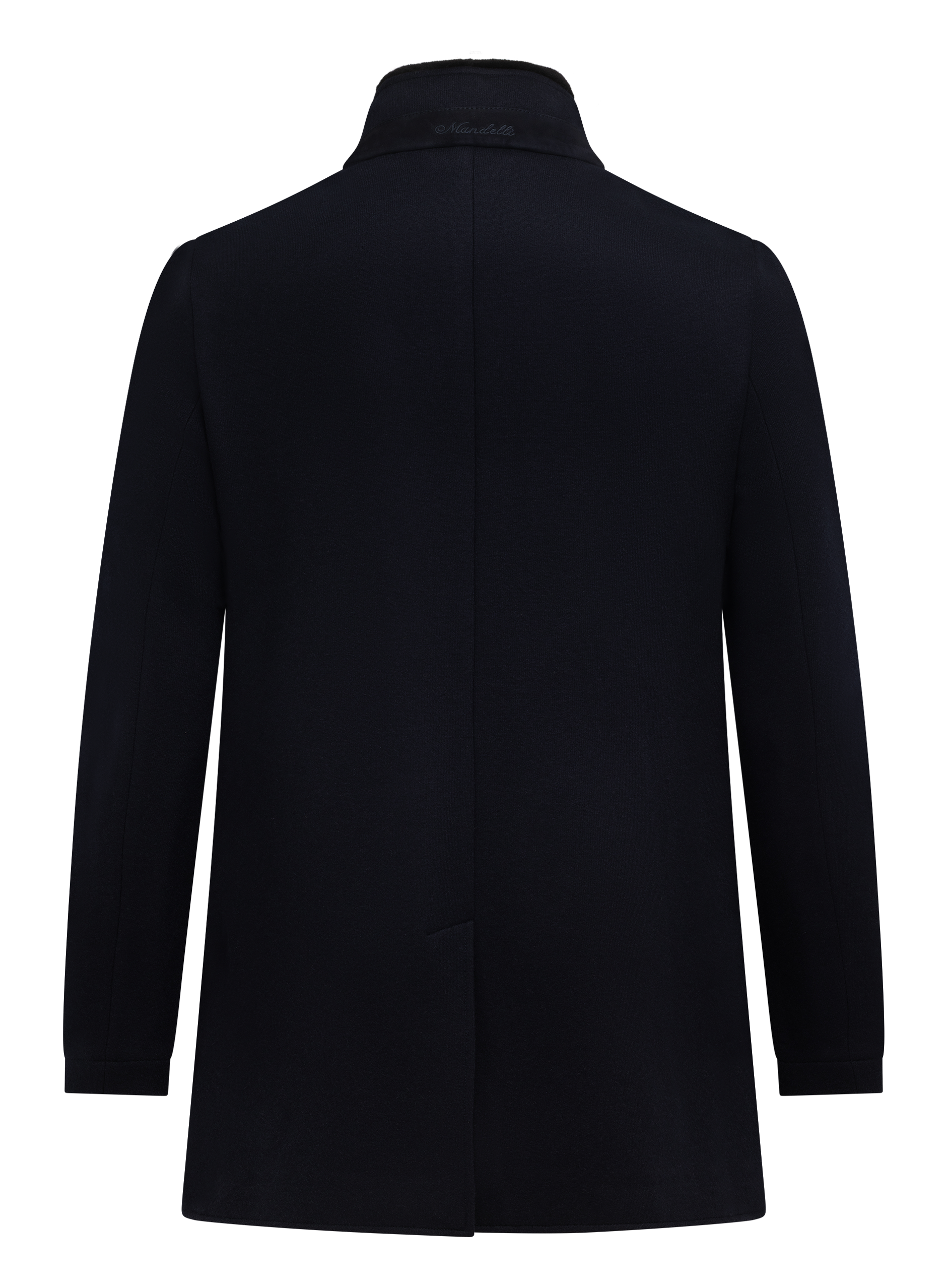 Mantel van cashmere met opstaande kraag | BLUE NAVY