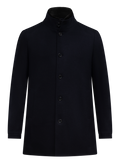 Mantel van cashmere met opstaande kraag | BLUE NAVY