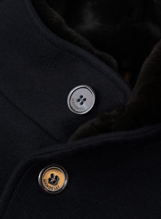 Mantel van cashmere met opstaande kraag