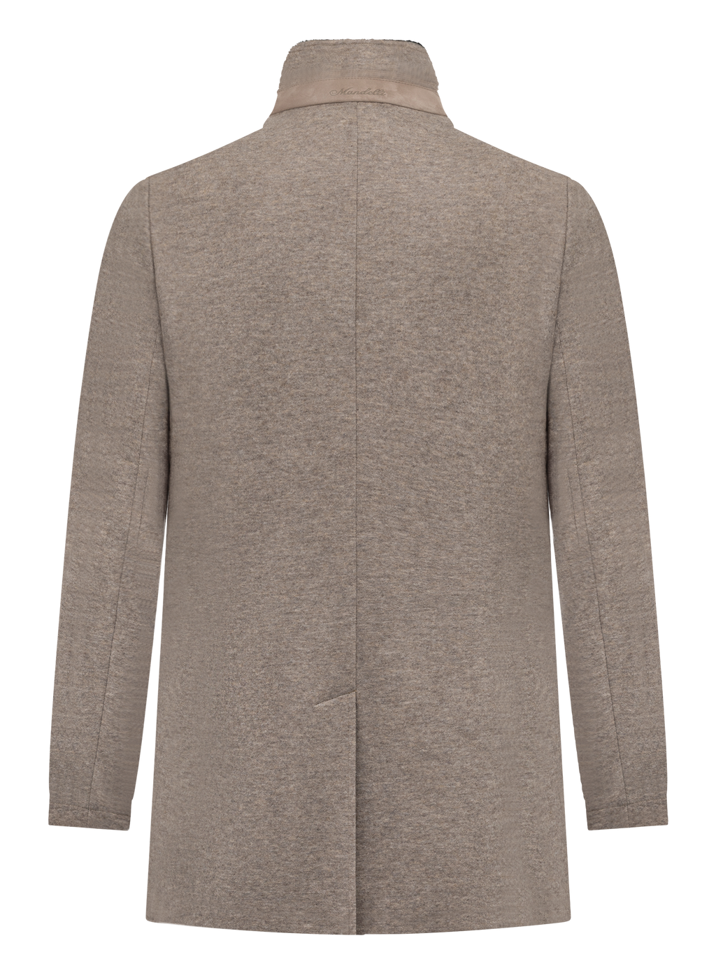 Mantel van cashmere met opstaande kraag | TAUPE