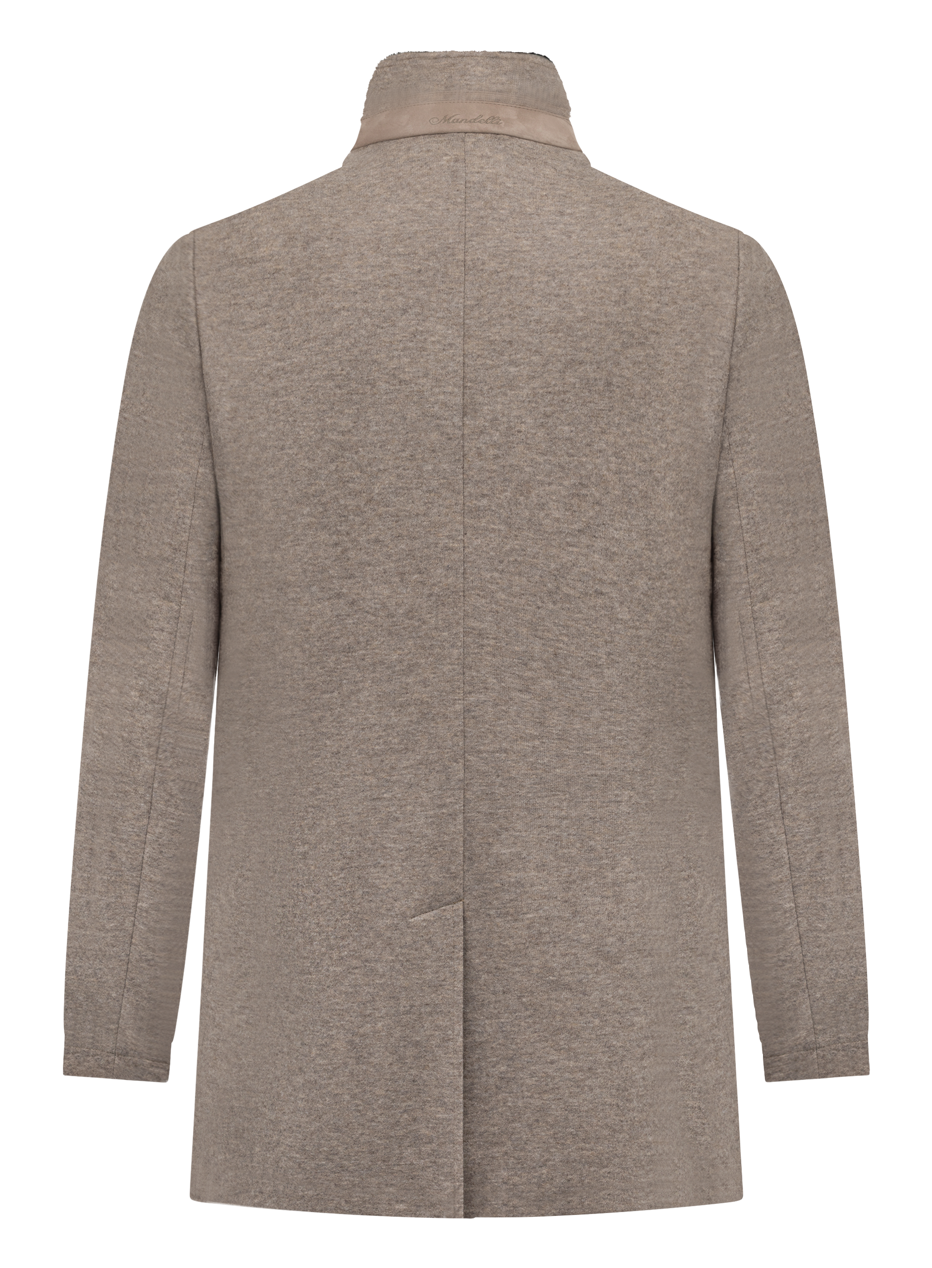 Mantel van cashmere met opstaande kraag | TAUPE