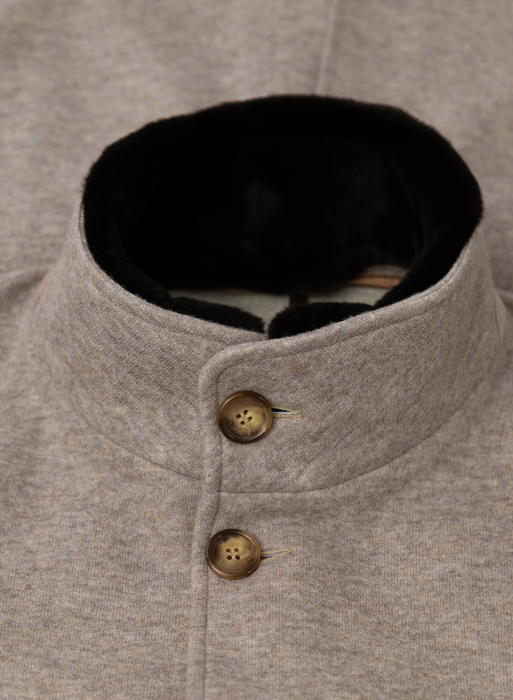 Mantel van cashmere met opstaande kraag | FULL_WIDTH | TAUPE