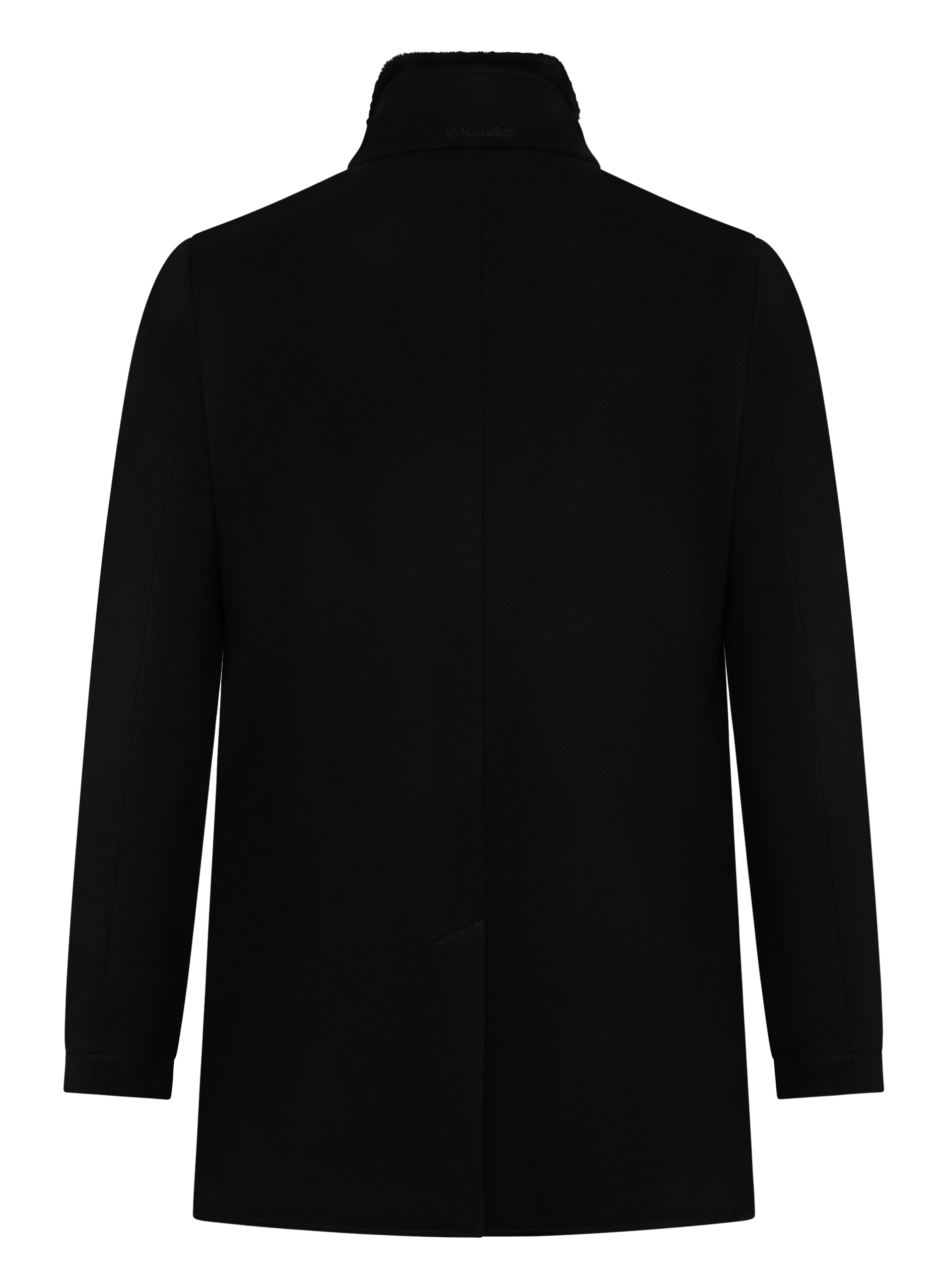 Mantel van cashmere met opstaande kraag | Zwart