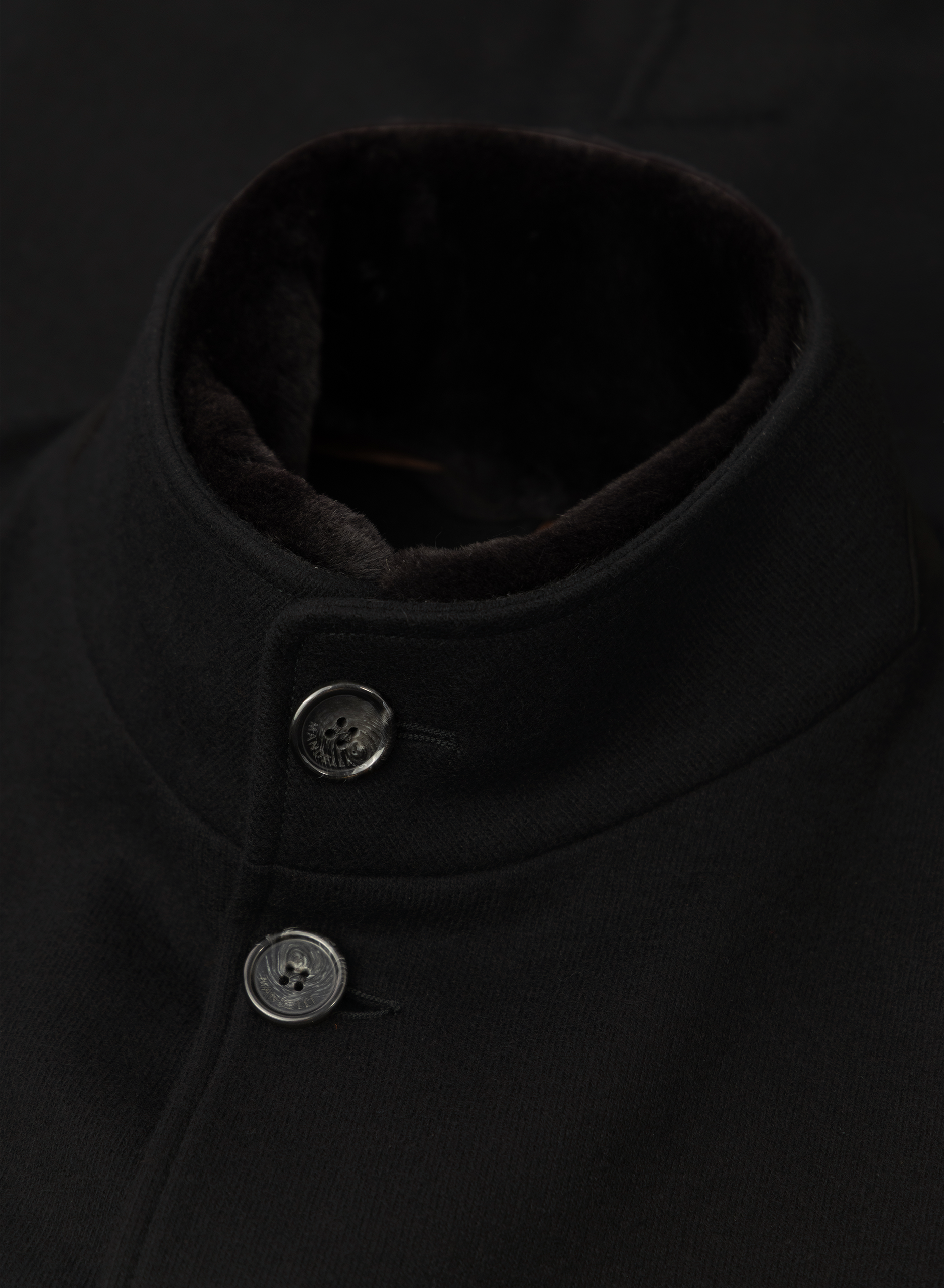 Mantel van cashmere met opstaande kraag | FULL_WIDTH | Zwart