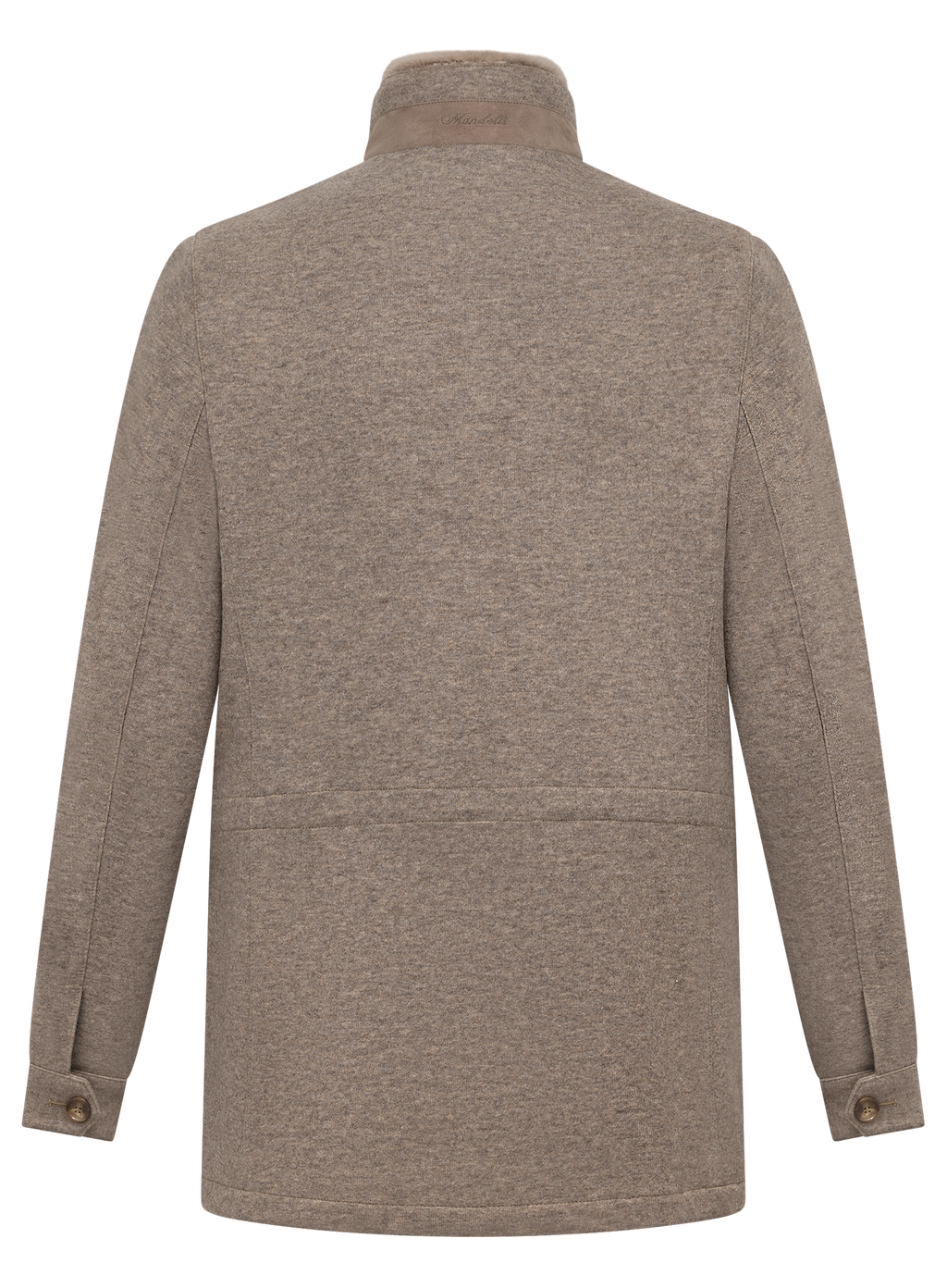 Cashmere jack met opstaande kraag | TAUPE