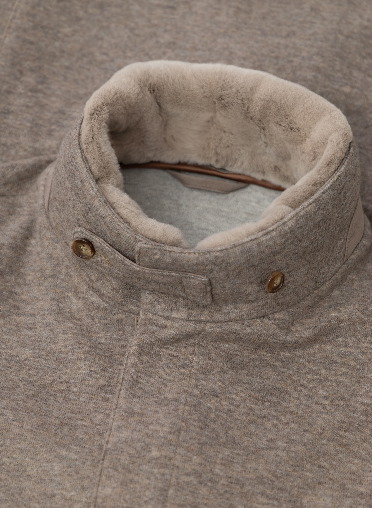 Cashmere jack met opstaande kraag | FULL_WIDTH | TAUPE