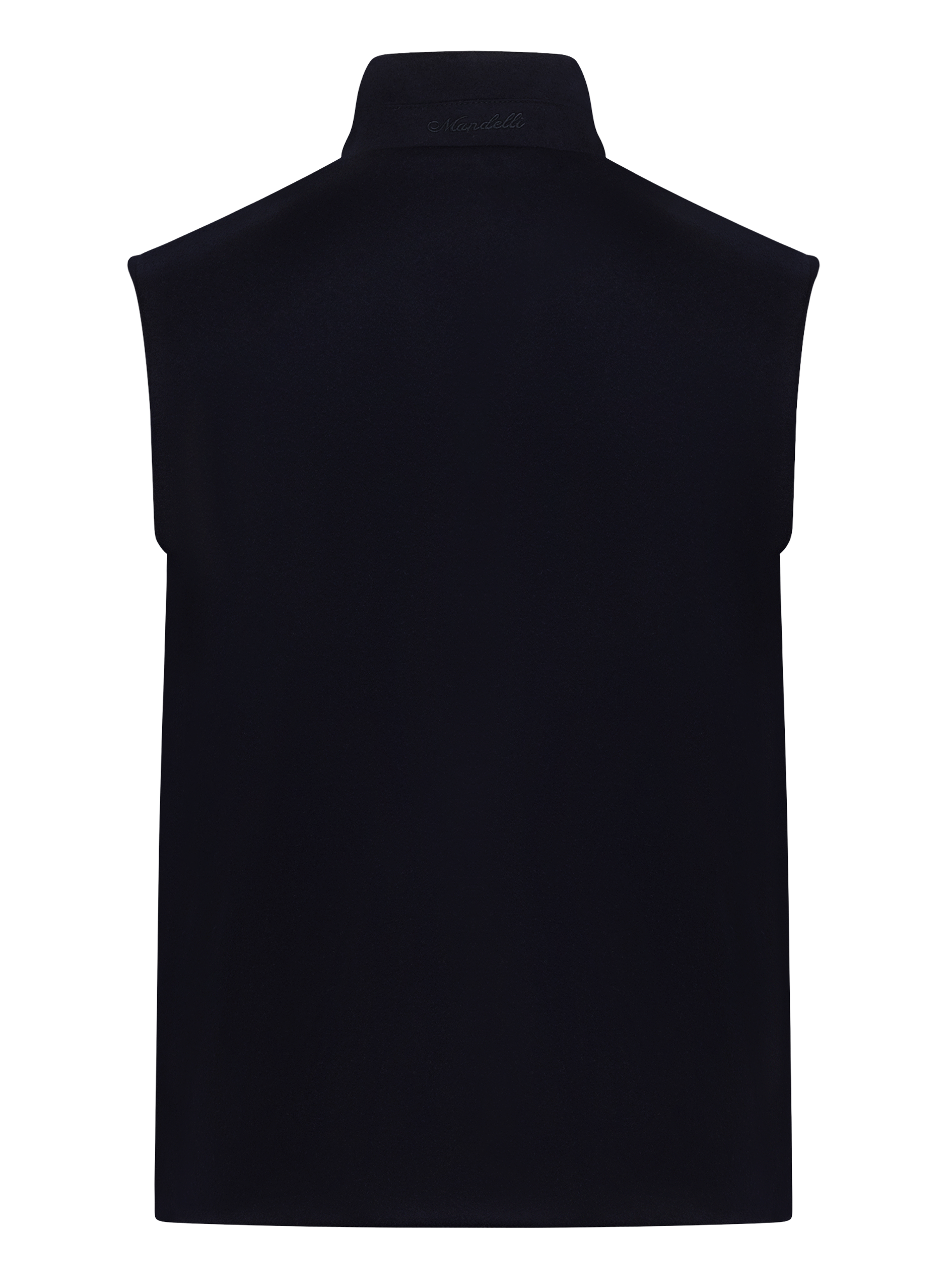 Bodywarmer van cashmere met opstaande kraag | BLUE NAVY