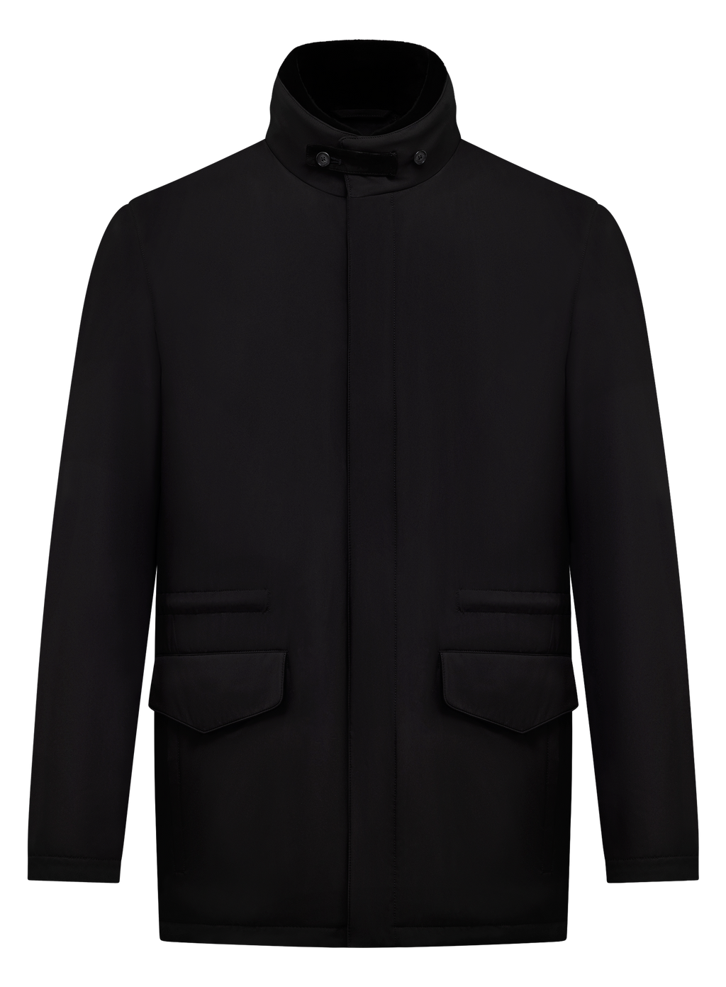 Waterafstotende parka met opstaande kraag | Zwart