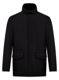 Waterafstotende parka met opstaande kraag | Zwart