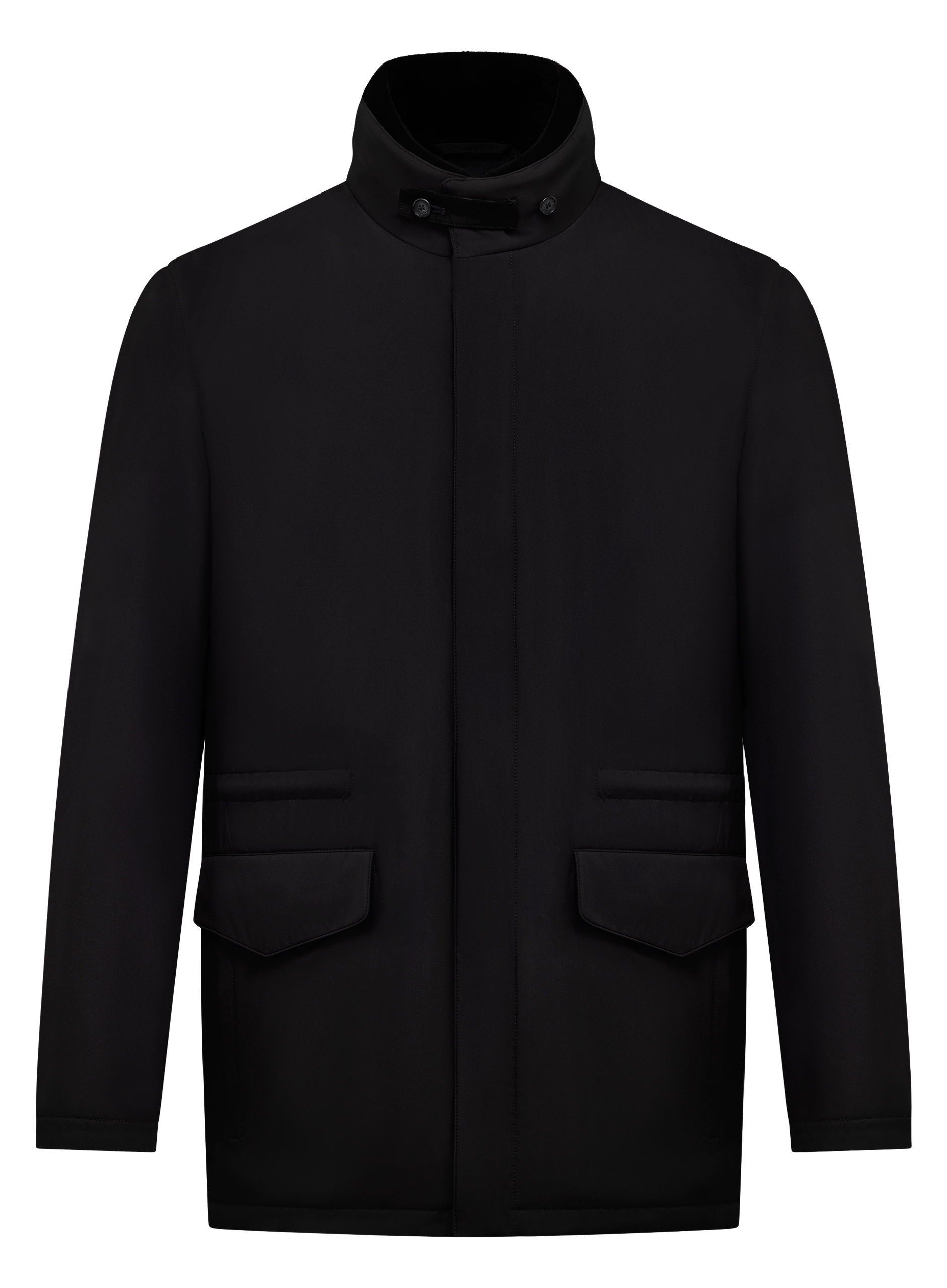 Waterafstotende parka met opstaande kraag | Zwart