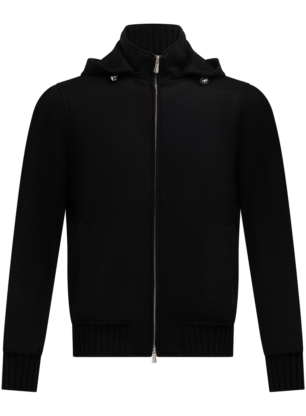 Jack met capuchon van cashmere | Zwart