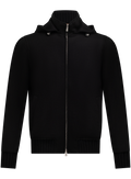 Jack met capuchon van cashmere | Zwart