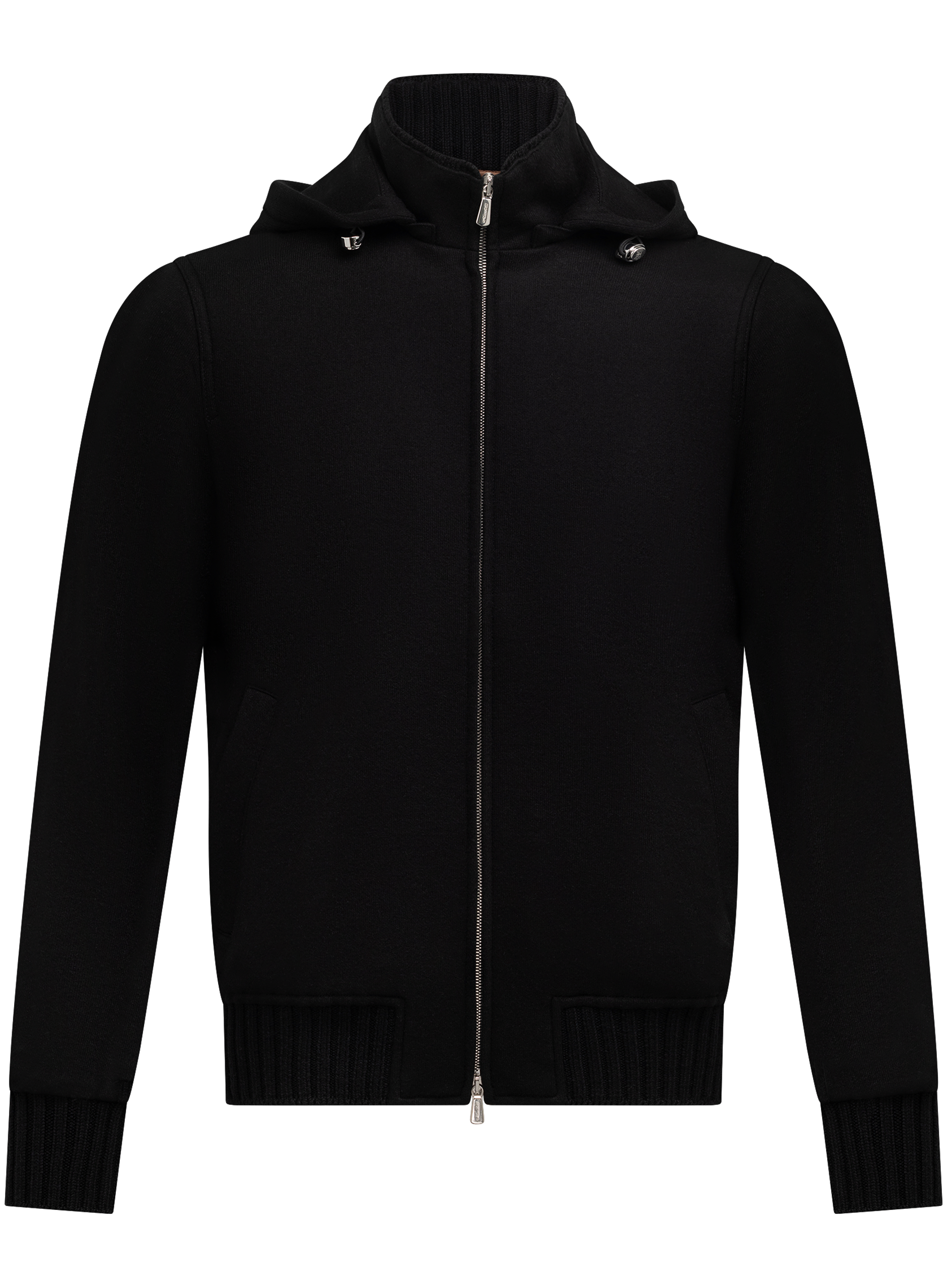 Jack met capuchon van cashmere | Zwart