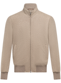 Cashmere bomberjack met opstaande kraag | Beige